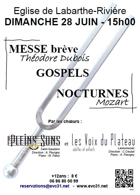 28 juin 2015 : Messe brève – Gospels – Mozart